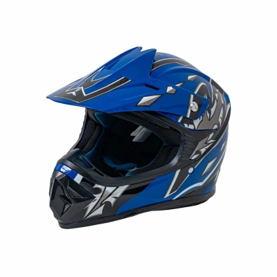 Kask crossowy Enduro  - niebieski
