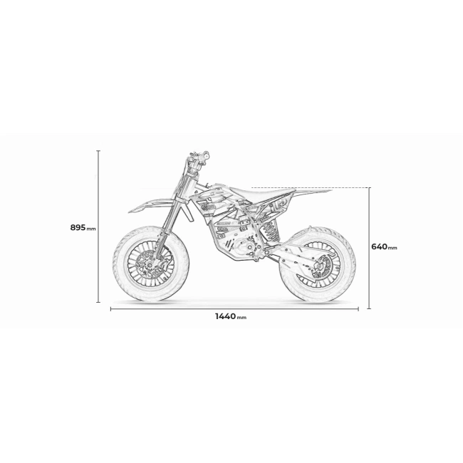Mini cross elektryczny  HP 5E 2000W - super-moto  - koła 14/12 - zielony