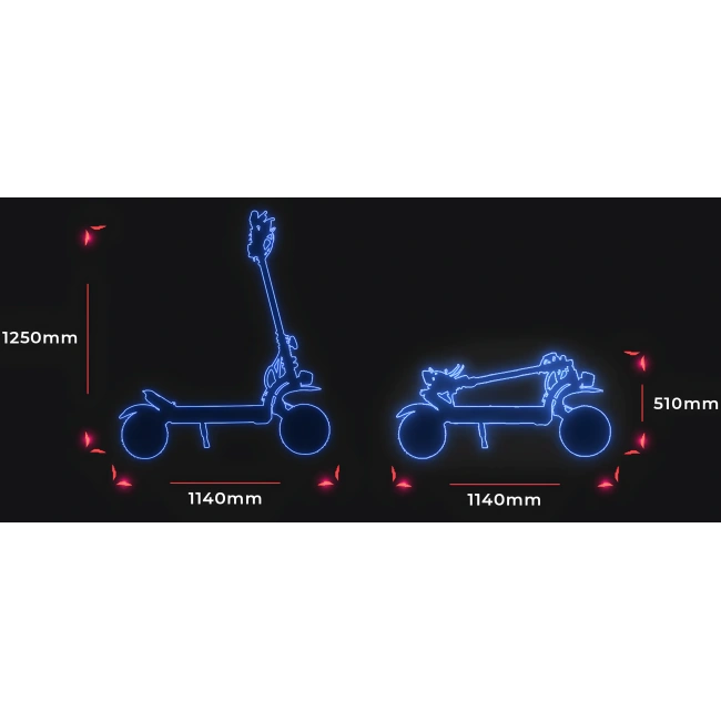 Ruptor R9 Rage - hulajnoga elektryczna - silniki 2x1100W - prędkość 80km/h - zasięg 100km - czerwona