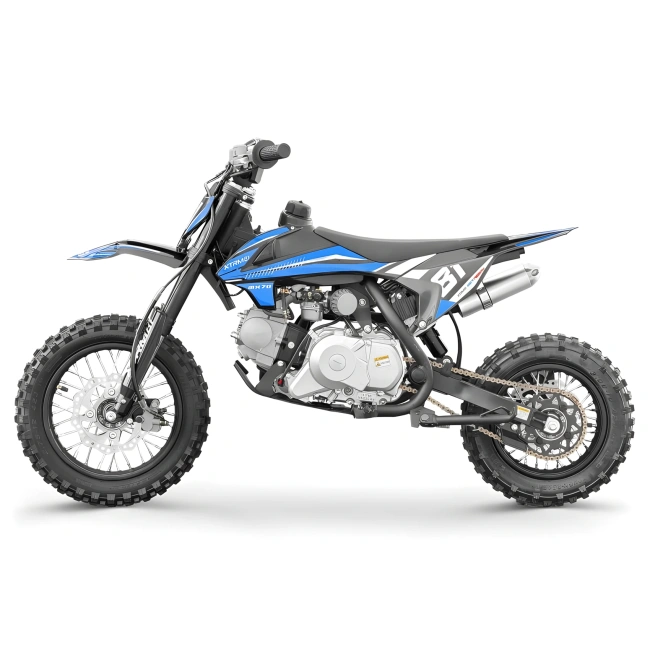 Mini cross spalinowy XTRM MX70 70cc - prędkość 60km/h - koła 12/10 - niebieski