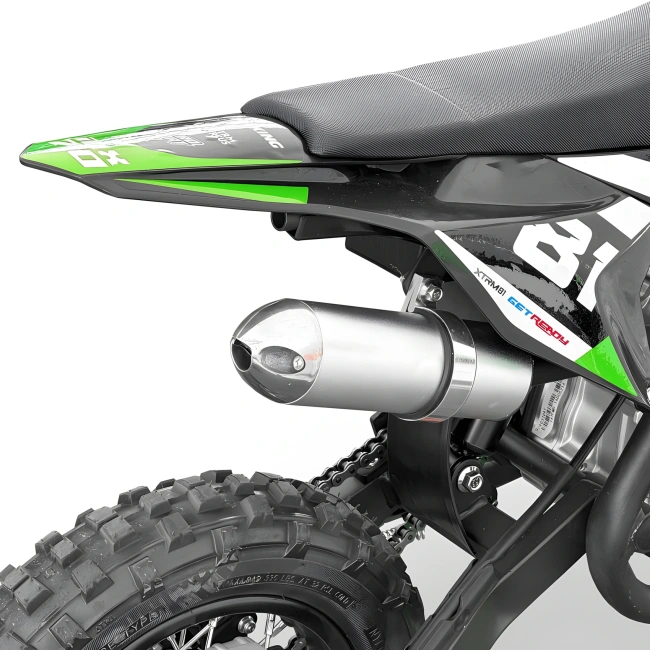 Mini cross spalinowy XTRM MX70 70cc - prędkość 60km/h - koła 12/10 - zielony