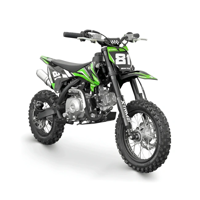 Mini cross spalinowy XTRM MX70 70cc - prędkość 60km/h - koła 12/10 - zielony