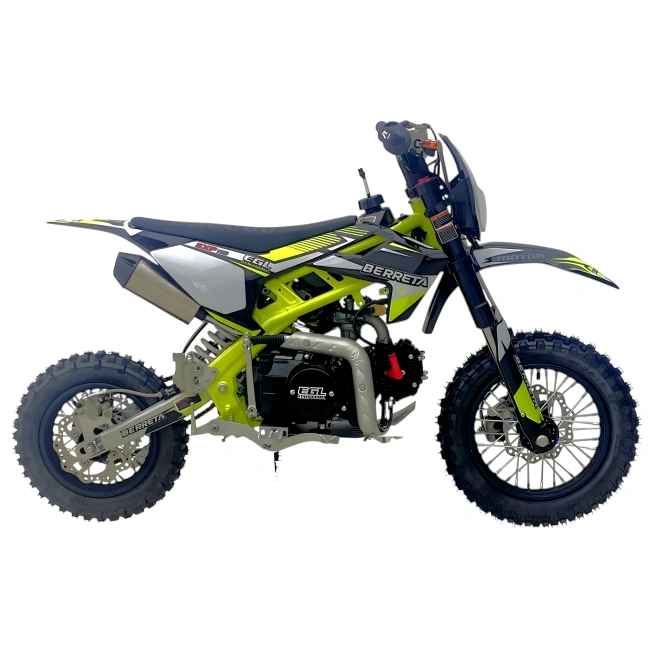 Mini cross enduro spalinowy EGL Berreta 110cc - koła 12/10 - prędkość 65km/h - limonkowy