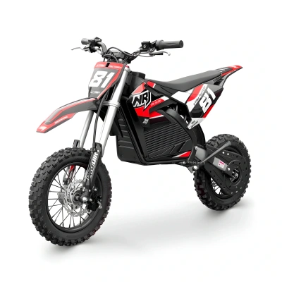 Mini cross pitbike elektryczny NRJ 1000W - koła 12/10 - czerwony