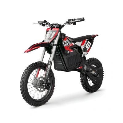 Mini cross pitbike elektryczny NRJ 2000W - prędkość 55km/h - koła 14/12 - czerwony