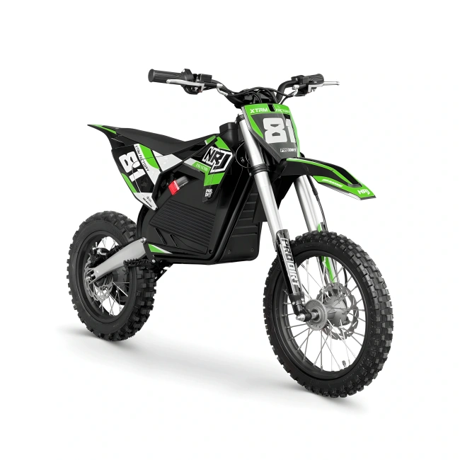 Mini cross pitbike elektryczny NRJ 2000W - koła 14/12 - zielony