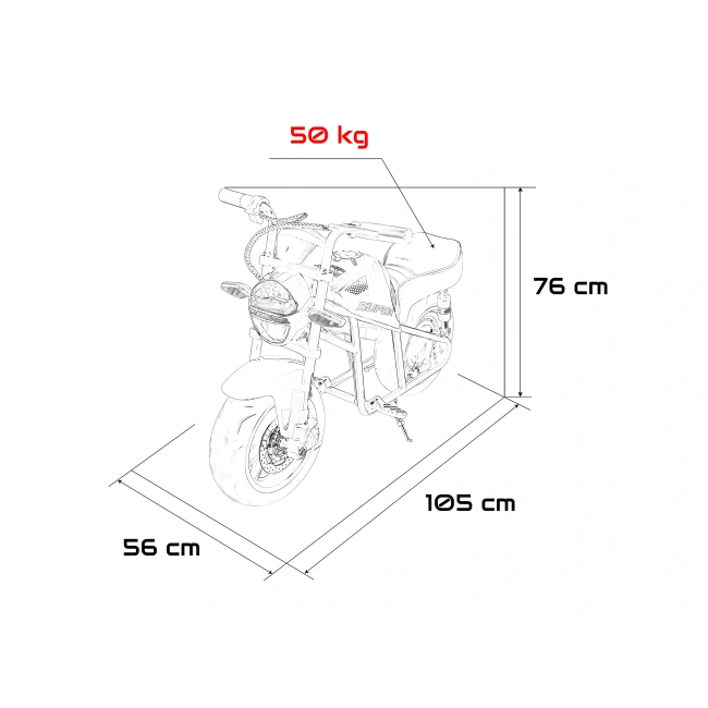 Motorek elektryczny Supermoto 300W dla dzieci 3-4-5lat - czerwony - 18km/h