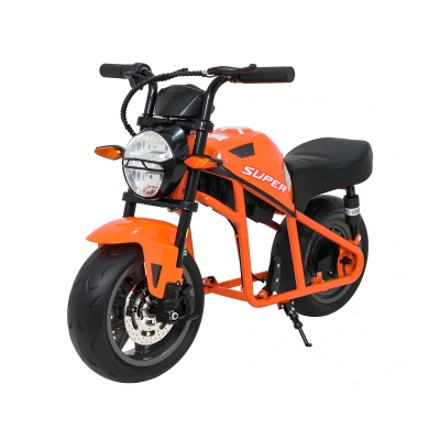 Motorek elektryczny dla dzieci 3, 4, 5 lat - Supermoto 300W - pomarańczowy