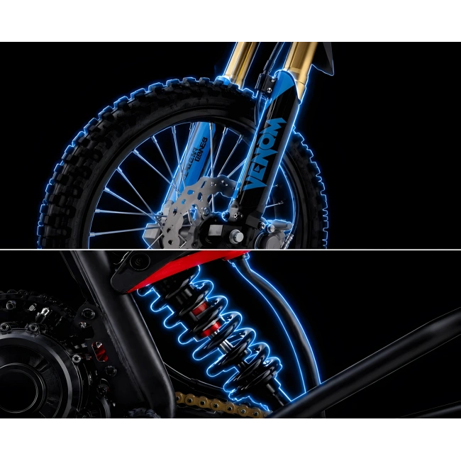 Cross elektryczny - Venom  6500W - koła 17/14 - 80km/h - zielony