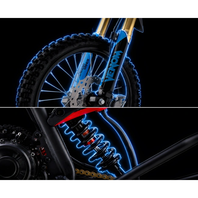 Cross elektryczny - Venom Plus 19/16 8000W - koła 19/16 - prędkość 88km/h - żółty