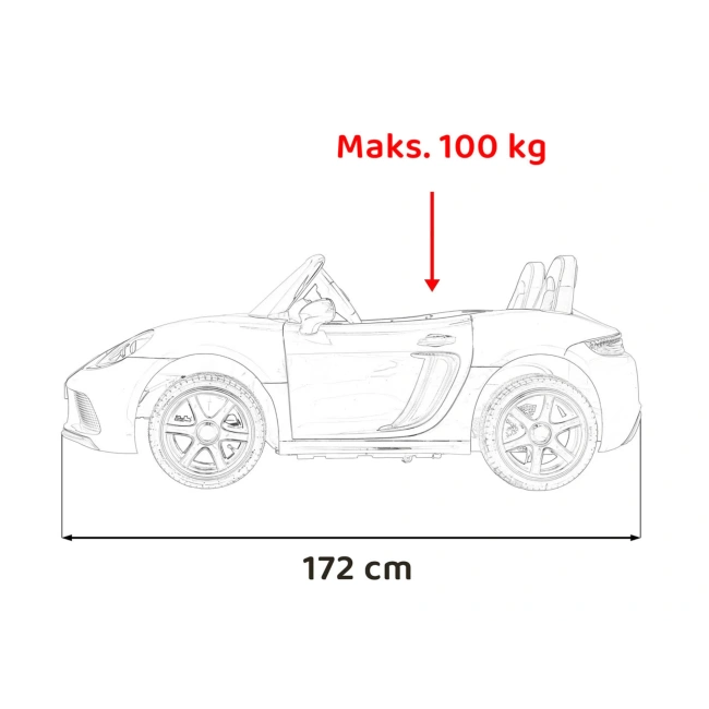 Dwuosobowe autko na akumulator - Perfekta - 180W - 16km/h - niebieski lakier