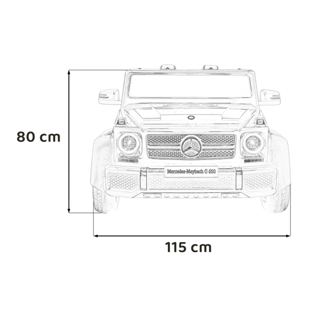 Dwuosobowe MEGA Duże Autko Dziecięce - Mercedes Benz MAYBACH G650 STRONG - 180W - 15km/h - czarny
