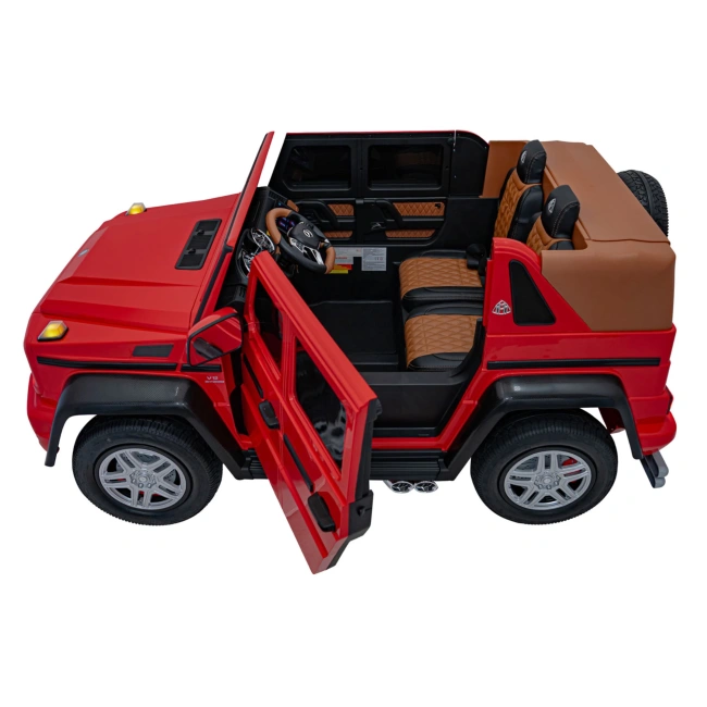 Autko Dwuosobowe Dla Dzieci Premium VIP Mercedes Benz MAYBACH G650 STRONG Czarny 200W - czerwony