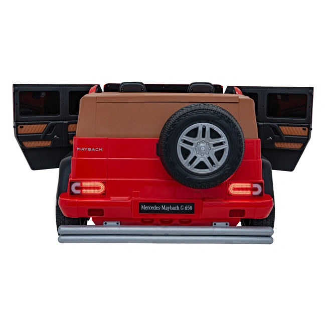 Autko Dwuosobowe Dla Dzieci Premium VIP Mercedes Benz MAYBACH G650 STRONG Czarny 200W - czerwony