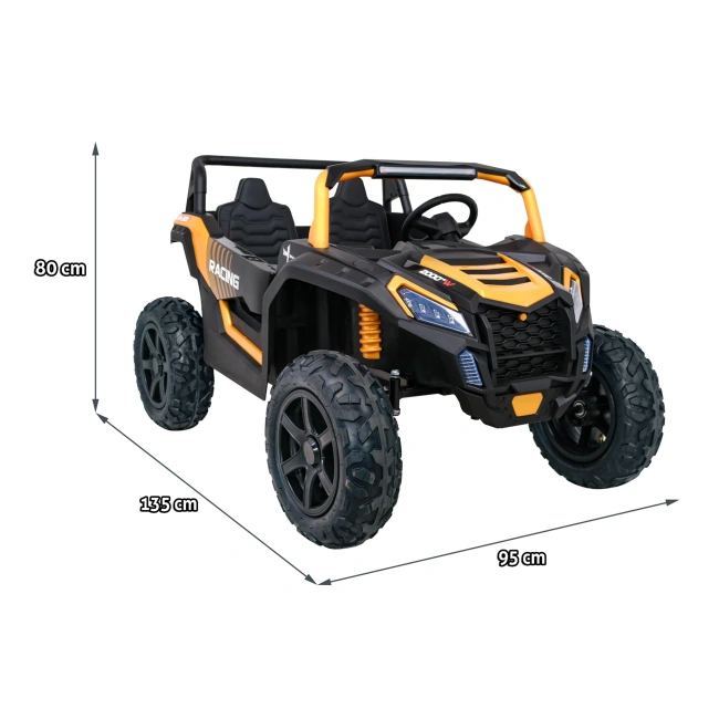 Mini Buggy Na Akumulator Dwuosobowe STRONG Racing 180W - żółty
