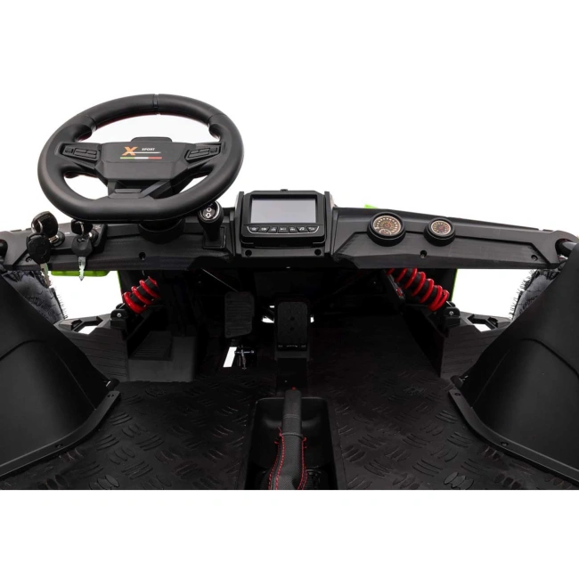 Duży Dwuosobowy Gokart Elektryczny Off-Road - GENERAL 63 - 25km/h - zielony