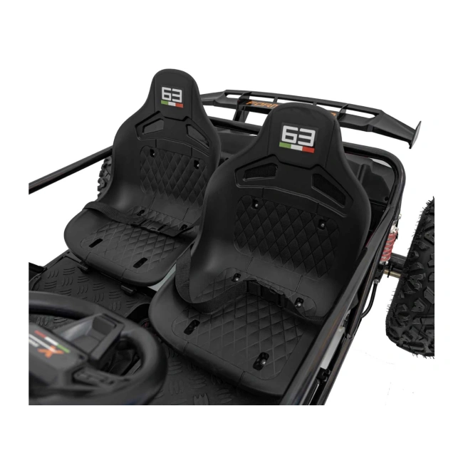 Duży Dwuosobowy Gokart Elektryczny Off-Road - GENERAL 63 - 25km/h - czarny