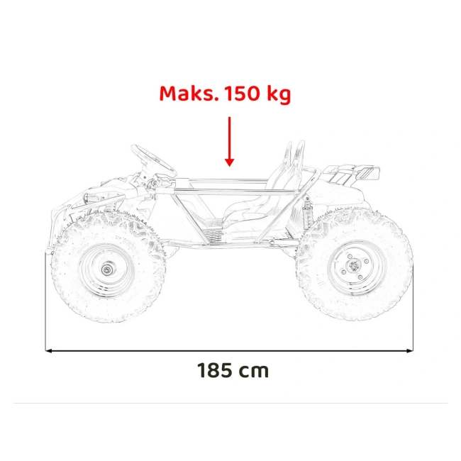 Dwuosobowy Gokart Elektryczny Dla Dzieci 5lat+ Off-road General 63 800W - czarny