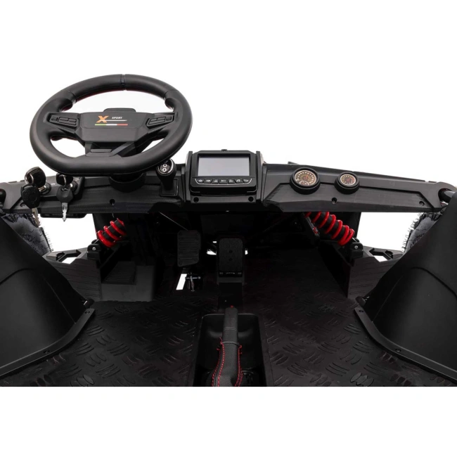 Duży Dwuosobowy Gokart Elektryczny Off-Road - GENERAL 63 - 25km/h - czarny