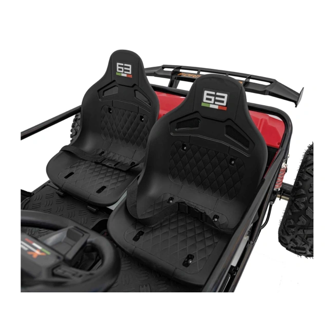 General 63 800W - Dwuosobowy Gokart Elektryczny Dla dzieci 5lat+ Off-road - czerwony