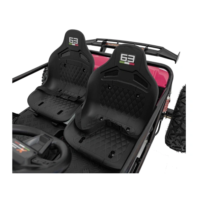 Duży Dwuosobowy Gokart Elektryczny Off-Road - GENERAL 63 - 25km/h - cróżowy