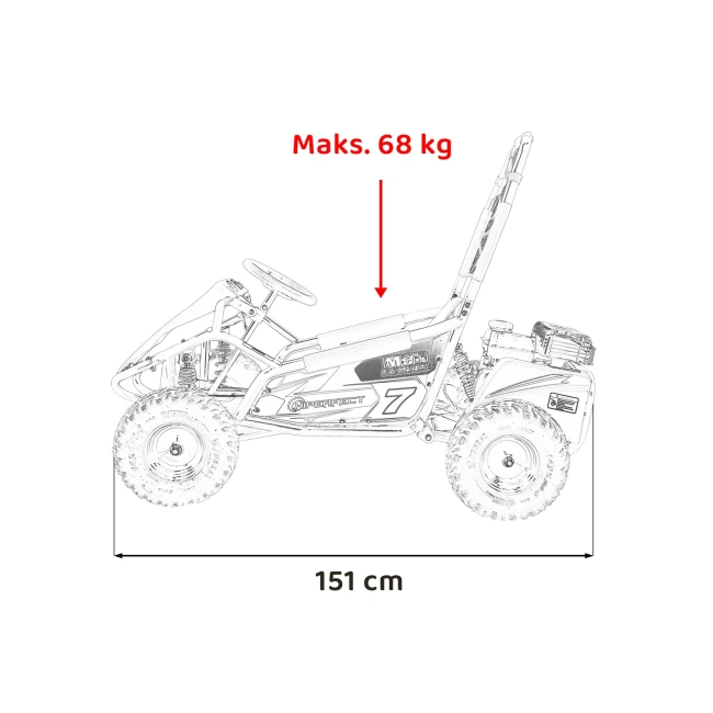Mud Monster 98cc - Gokart Spalinowy Jednoosobowy Dla Dzieci 5lat+ - zielony