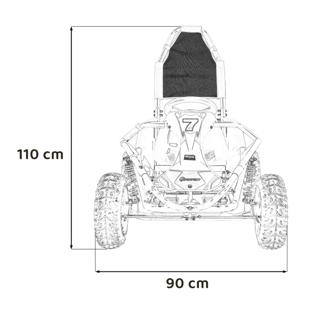 Gokart Elektryczny Off-Road - Mud Monster  - 1000W - 30km/h - pomarańczowy