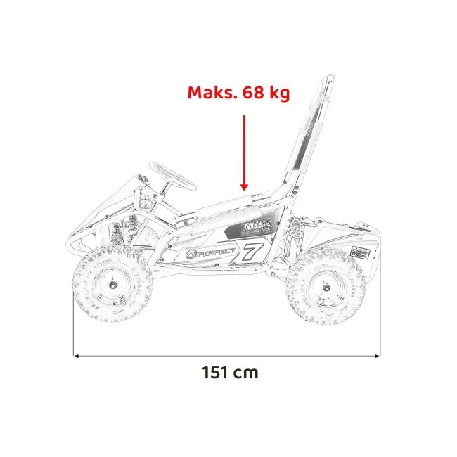 Gokart Elektryczny Off-Road - Mud Monster  - 1000W - 30km/h - zielony