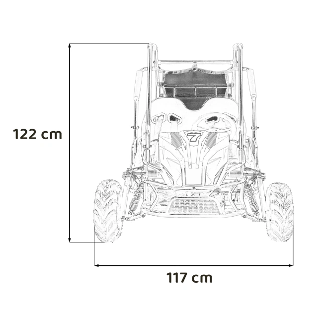 Dwuosobowe Mini Buggy Spalinowe - Lucky Seven - 38km/h - pomarańczowe