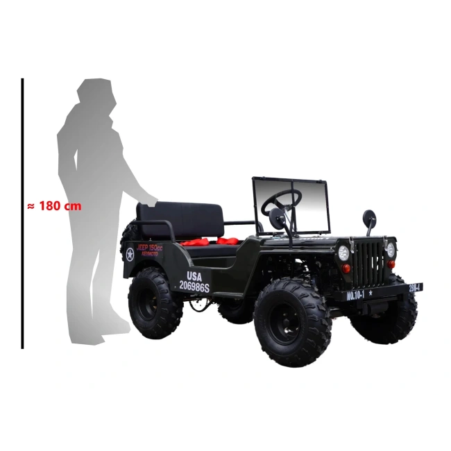 Mini Jeep Willys Dla dzieci Spalinowy 150cc - US-Army