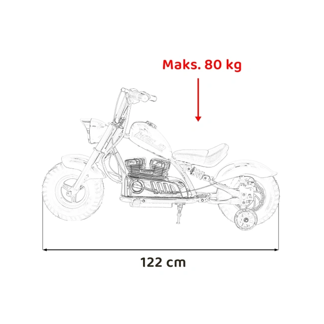 Mini motor elektryczny Chopper Warrior - 350W - różowy - dla dzieci 4+