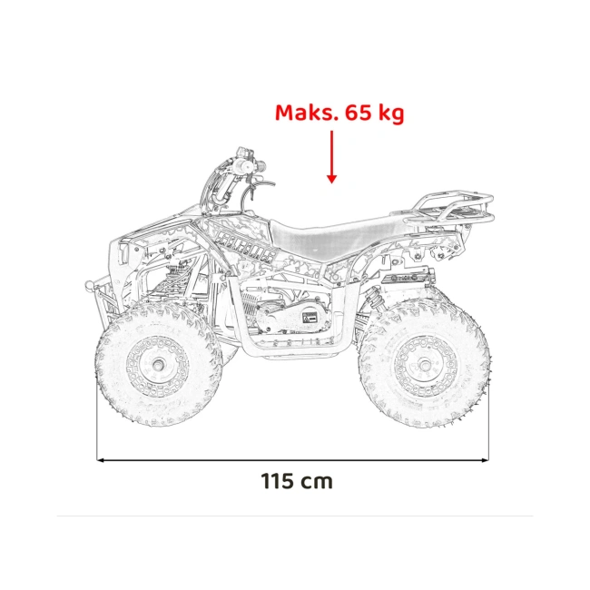 Mały Mini Quad Spalinowy Sirius 49cc - czarny