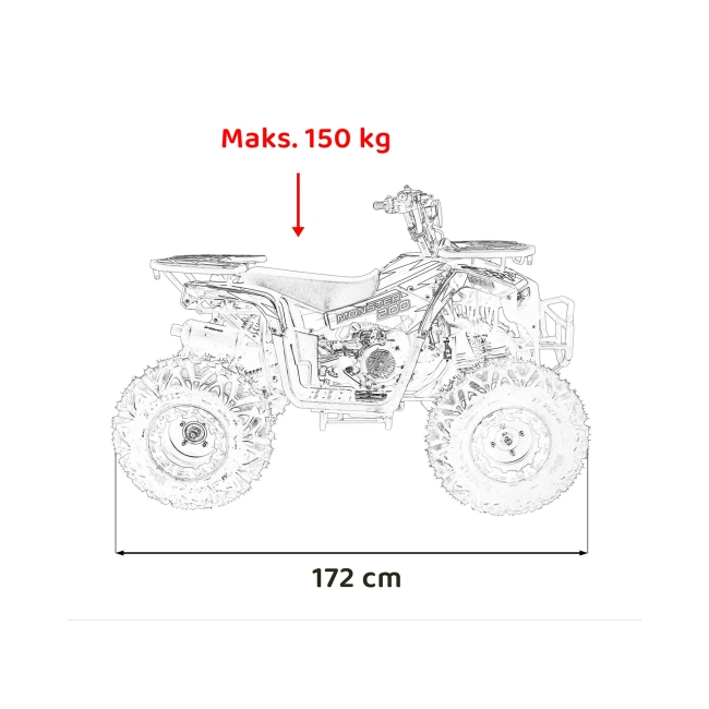 Quad Spalinowy Monster 200cc - 80km/h - niebieski